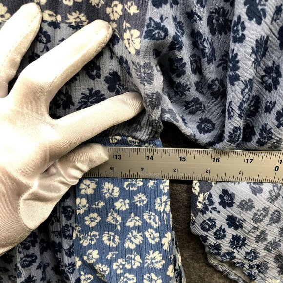 Illa Illa Romper Womens Large L Blue Floral Boho Ruffle Hem V-neck Short Sleeve - Picture 10 of 10